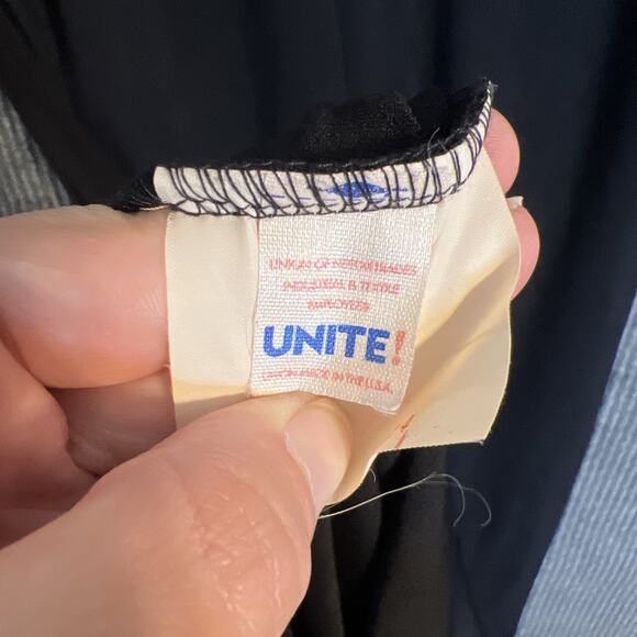 Vintage Misty Lane Womens Maxi Dress Size 14 Black Union Made USA Stretch Travel - Picture 7 of 10